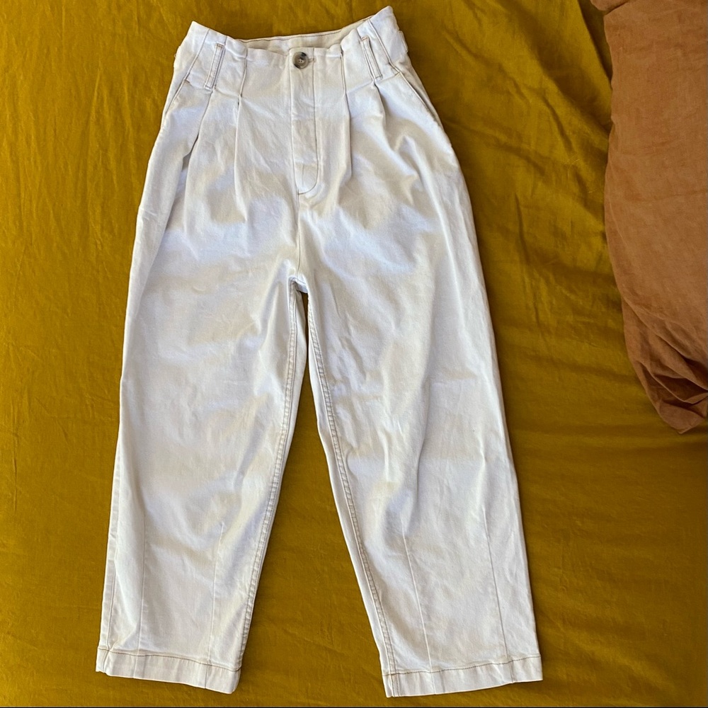 NWOT Barrel Cropped High Waist Denim Pants